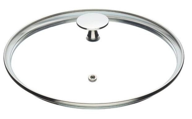 pannendeksel 24 cm RVS/glas transparant