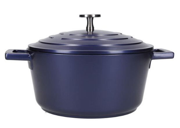 braadpan 5 liter 28 cm aluminium/RVS blauw