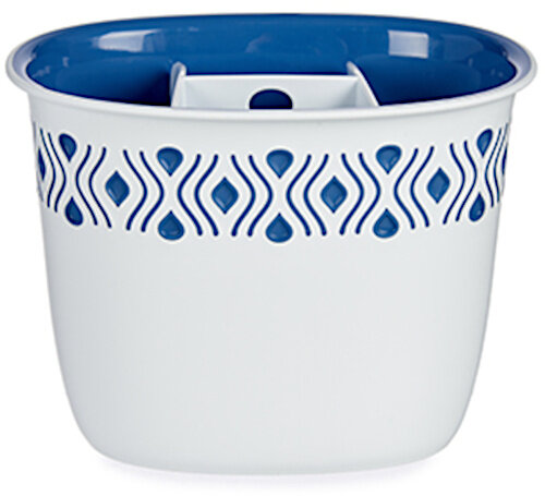 bestekafdruiprek Tosca 19,5 x 13,5 x 14 cm wit/blauw