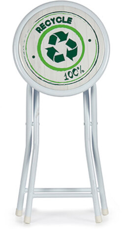 vouwkruk Recycle 30 x 47 cm PVC/staal wit/groen