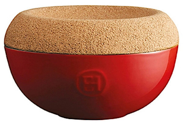 zoutpot 14,5 x 8,7 cm 480 ml keramiek/kurk rood