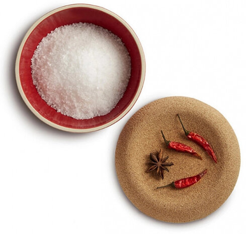 zoutpot 14,5 x 8,7 cm 480 ml keramiek/kurk rood