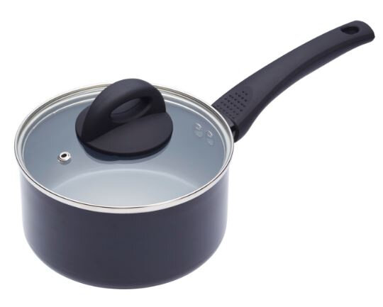 steelpan 1,5 liter 16 cm aluminium/RVS blauw