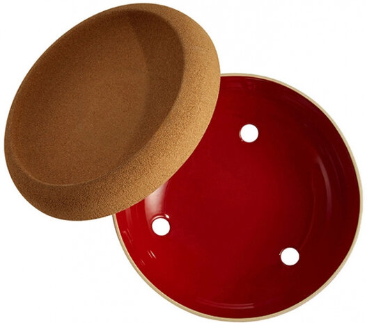 fruitschaal/bewaarpot 36 cm 6500 ml keramiek rood