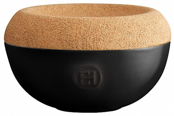 zoutpot 14,5 x 8,7 cm 480 ml keramiek/kurk zwart