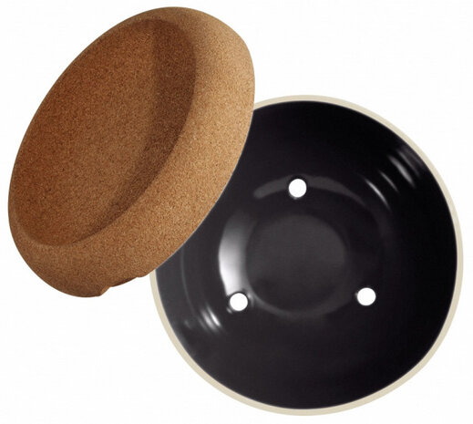 fruitschaal/bewaarpot 27 cm 4700 ml keramiek zwart