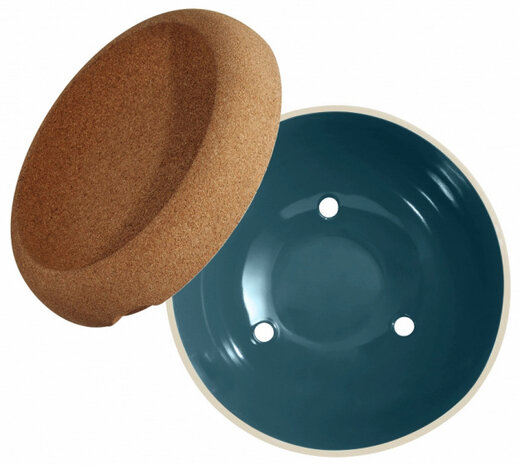 fruitschaal/bewaarpot 27 cm 4700 ml keramiek blauw