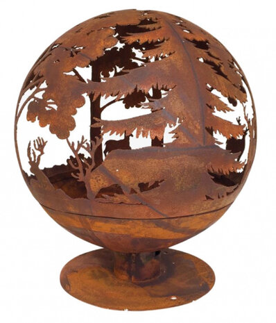 vuurkorf 57,5 x 57,5 x 66 cm staal roestbruin