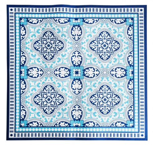barbecuemat 100 x 100 x 0,2 cm polyester blauw
