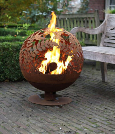 vuurkorf 58 x 58 x 66 cm staal roestbruin