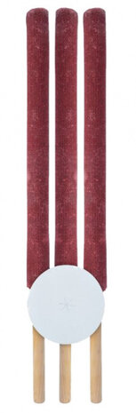 wasfakkel 3 x 50,5 cm wax rood 6-delig