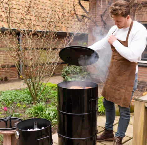 barbecue schort 0,5 x 59,5 x 104,5 leer bruin