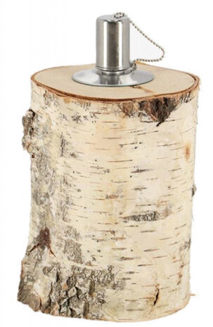 olielamp 15 x 15 x 25 cm berkenhout naturel