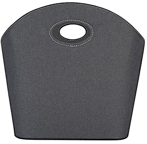 houtmand 35 x 56 x 45 cm imitatieleer/karton antraciet