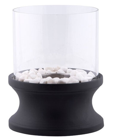 olielamp 19,9 x 19,9 x 24,6 cm staal/glas zwart