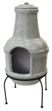 terraskachel barbecue-functie 84cm keramiek grijs