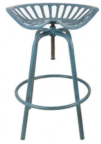 barkruk Tractor 46,5 x 50 x 69,7 cm staal blauw