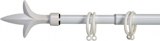 gordijnroede Ster 120-210 cm staal wit