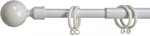 gordijnroede Bol 120-210 cm staal wit