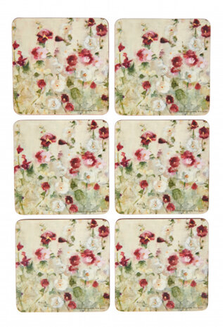 onderzetters Wild Field Poppies 10,5 cm kurk 6 stuks