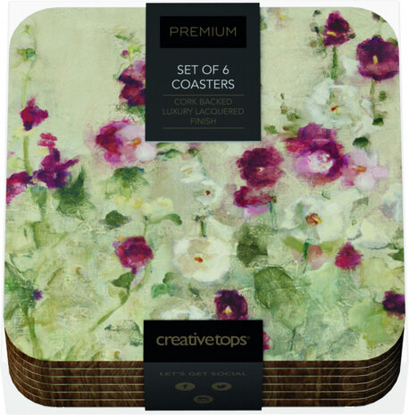 onderzetters Wild Field Poppies 10,5 cm kurk 6 stuks