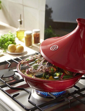 tajine 32 x 23 cm 3,5 liter aardewerk rood
