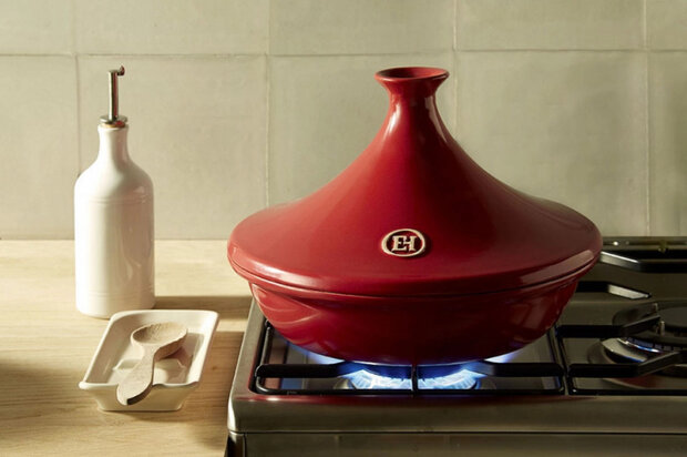 tajine 32 x 23 cm 3,5 liter aardewerk rood