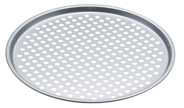 bakplaat 33 cm carbonstaal zilvergrijs