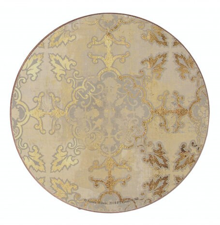 onderzetters Impressions 12 cm kurk goud 4 stuks