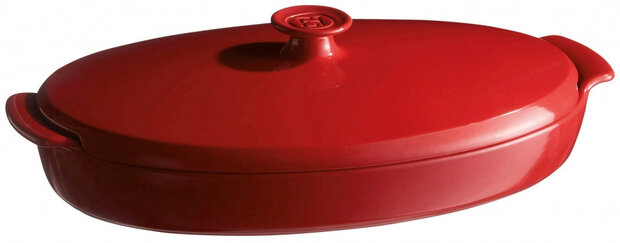 ovenschaal 41 x 24 cm 2,2 liter keramiek rood 2-delig