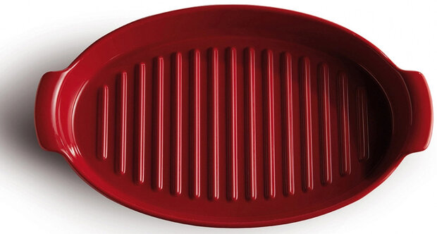 ovenschaal 41 x 24 cm 2,2 liter keramiek rood 2-delig
