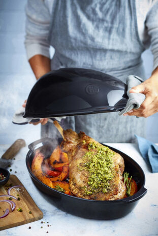 chicken baker 41,5 x 27,5 cm 5 liter keramiek zwart