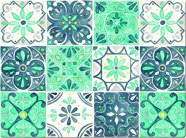 werkbladbeschermer Tile 40 x 30 cm glas groen