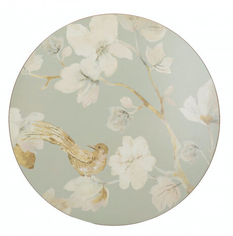 placemats Duck Egg Floral 29 cm kurk blauw 4 stuks