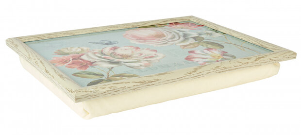 dienblad Romantic Garden 44 x 34 cm hout lichtblauw