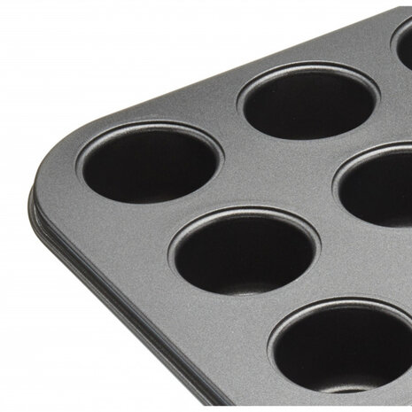 cupcakevorm mini 35 x 27 x 3 cm carbonstaal grijs