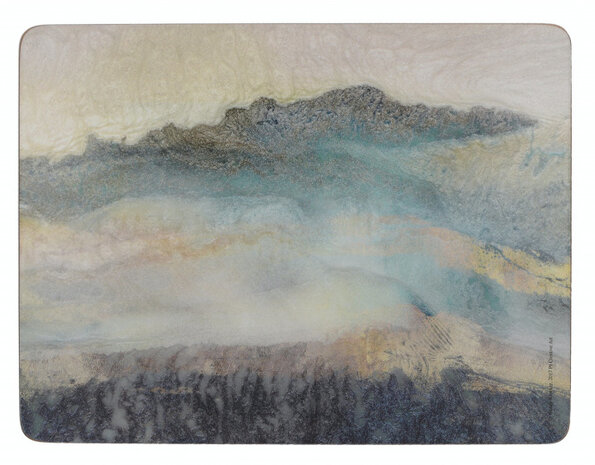 placemats Lustre Mineral 30 x 23 cm kurk grijs 6 stuks