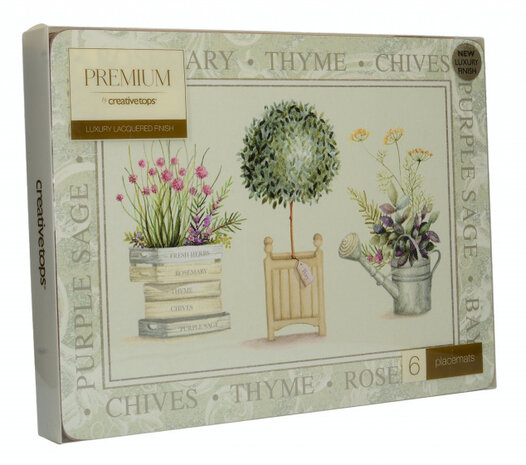 placemats Topiary 30 x 23 cm kurk groen 6 stuks