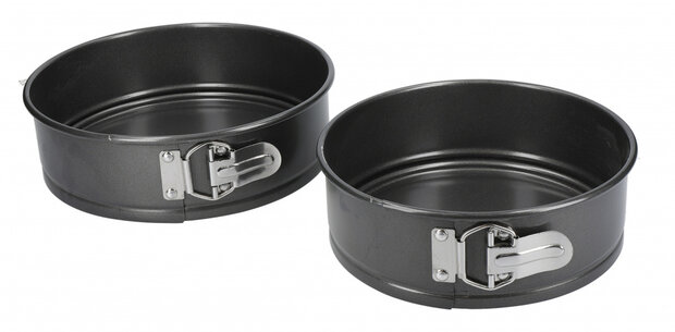 springvormen 20/23 cm carbonstaal grijs 2 stuks