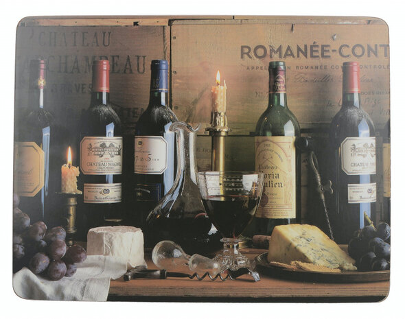 placemats Vintage Wine 30 x 23 cm kurk bruin 6 stuks