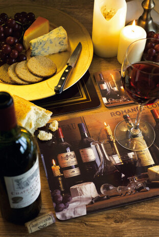 placemats Vintage Wine 30 x 23 cm kurk bruin 6 stuks