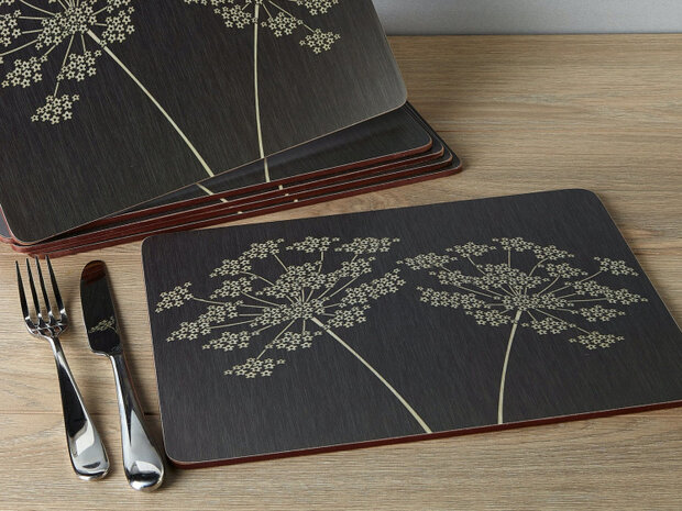 placemats Silhouette&nbsp;30 x 23 cm kurk bruin 6 stuks