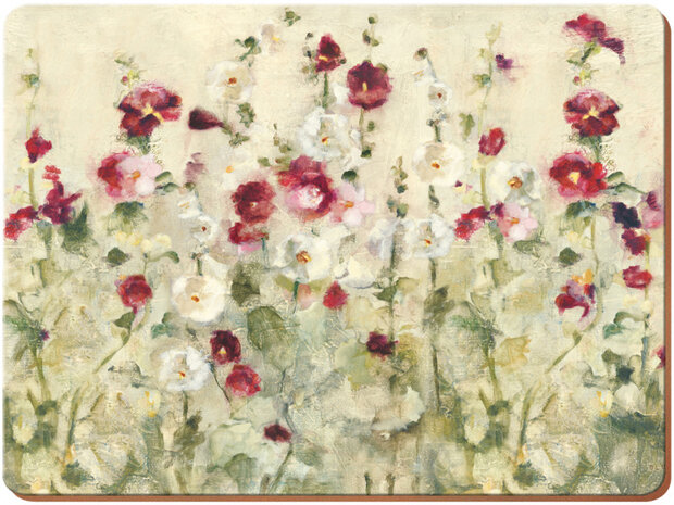 placemats Field Poppies 30 x 23 cm kurk cr&egrave;me 6 stuks