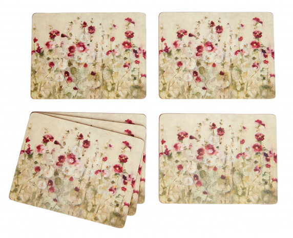 placemats Field Poppies 30 x 23 cm kurk cr&egrave;me 6 stuks