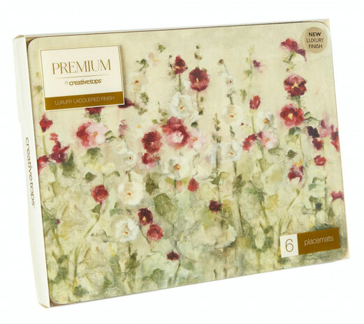 placemats Field Poppies 30 x 23 cm kurk cr&egrave;me 6 stuks