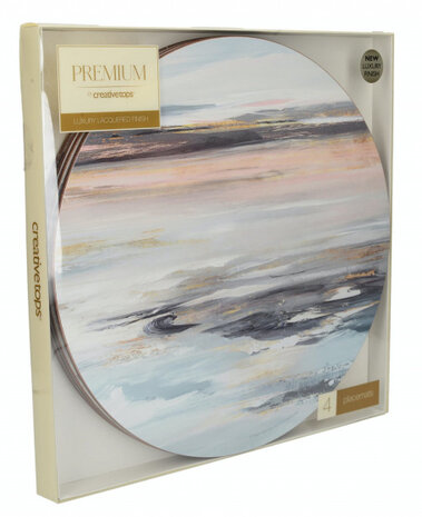 placemats Tranquillity&nbsp;29 cm kurk blauw 4 stuks