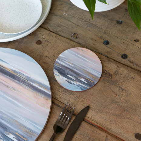 placemats Tranquillity&nbsp;29 cm kurk blauw 4 stuks