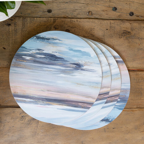 placemats Tranquillity&nbsp;29 cm kurk blauw 4 stuks