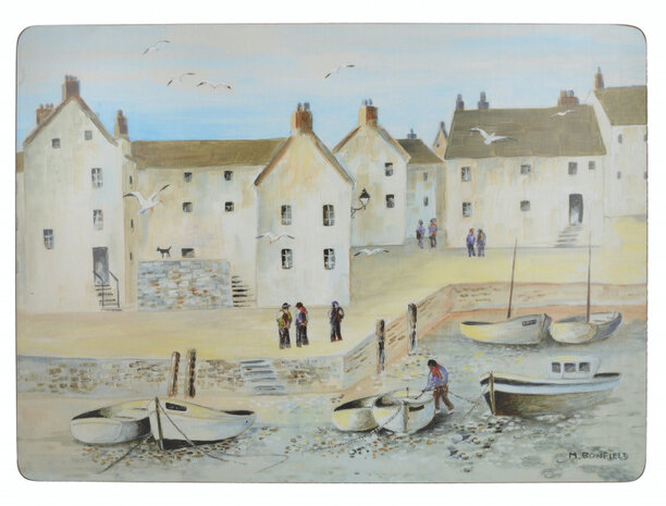 placemats Cornish Harbour 40 x 29 cm kurk 4 stuks