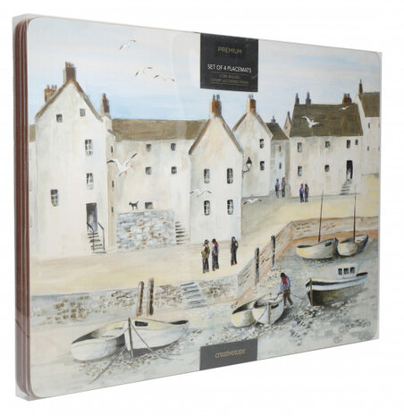 placemats Cornish Harbour 40 x 29 cm kurk 4 stuks
